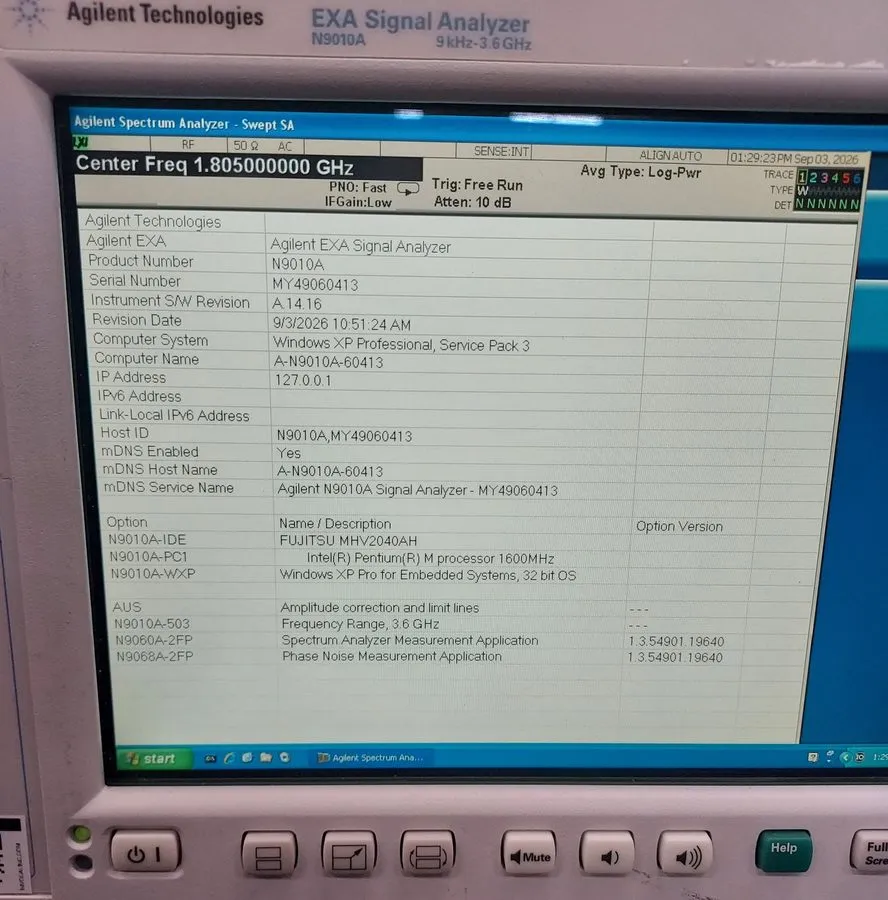 Анализатор Keysight/Agilent N9010A EXA Signal Analyzer 10 Hz to 3.6 GHz 503