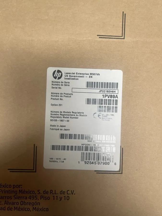 Лазерный принтер HP LaserJet Enterprise M507dh Monochrome Laser Printer — фото лота 4