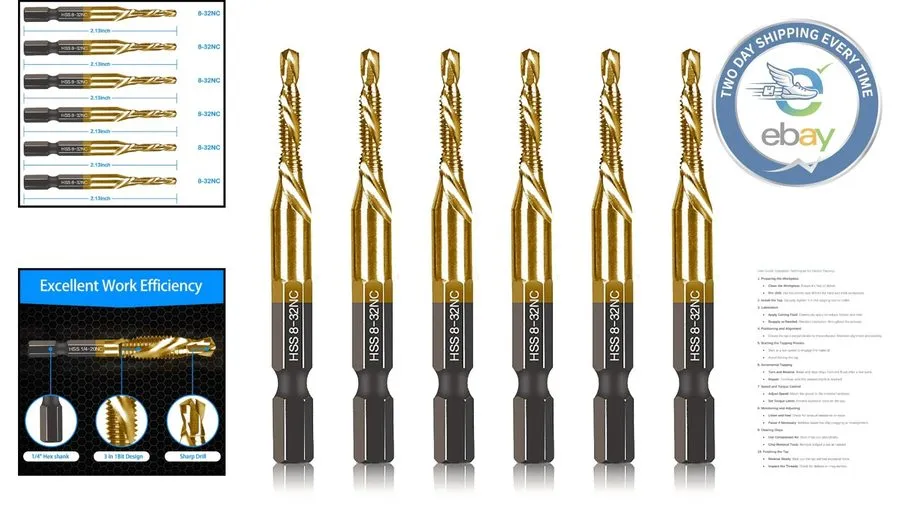 Режущий инструмент Kraftek 8-32NC Combination Drill and Tap Bit Set, Ultra TiAlN