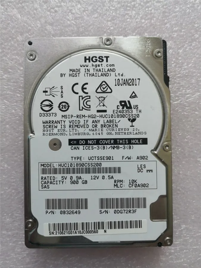 Сервер H.G.S.T 900GB 10K SAS 2.5 12Gb/s HUC101890CSS200 Server Hard Drive