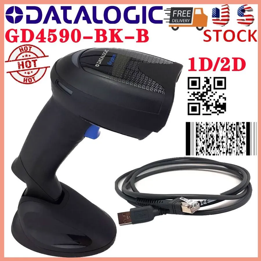 Сканер штрих-кода Datalogic 1D 2D Gryphon GD4590-BK-B Handheld USB Barcode Scann