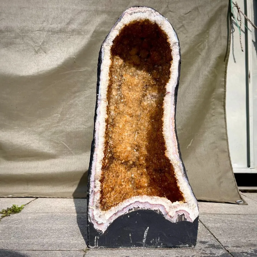 Лабораторный прибор 60.8LB TOP Natural citrine geode quartz carved crystal clust