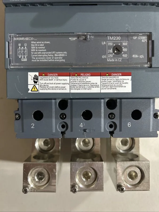 Автоматический выключатель Siemens 3VA5445-6EC31 Circuit Breaker 3POLE 450Amp 60 — фото лота 1