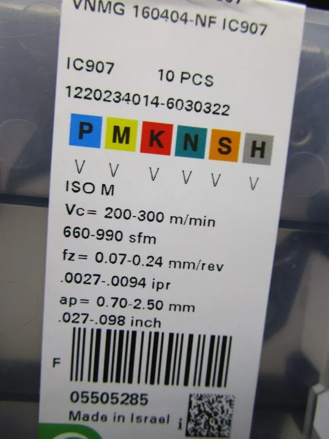 Режущий инструмент Iscar VNMG 331-NF IC907 carbide indexable turning insert — фото лота 2