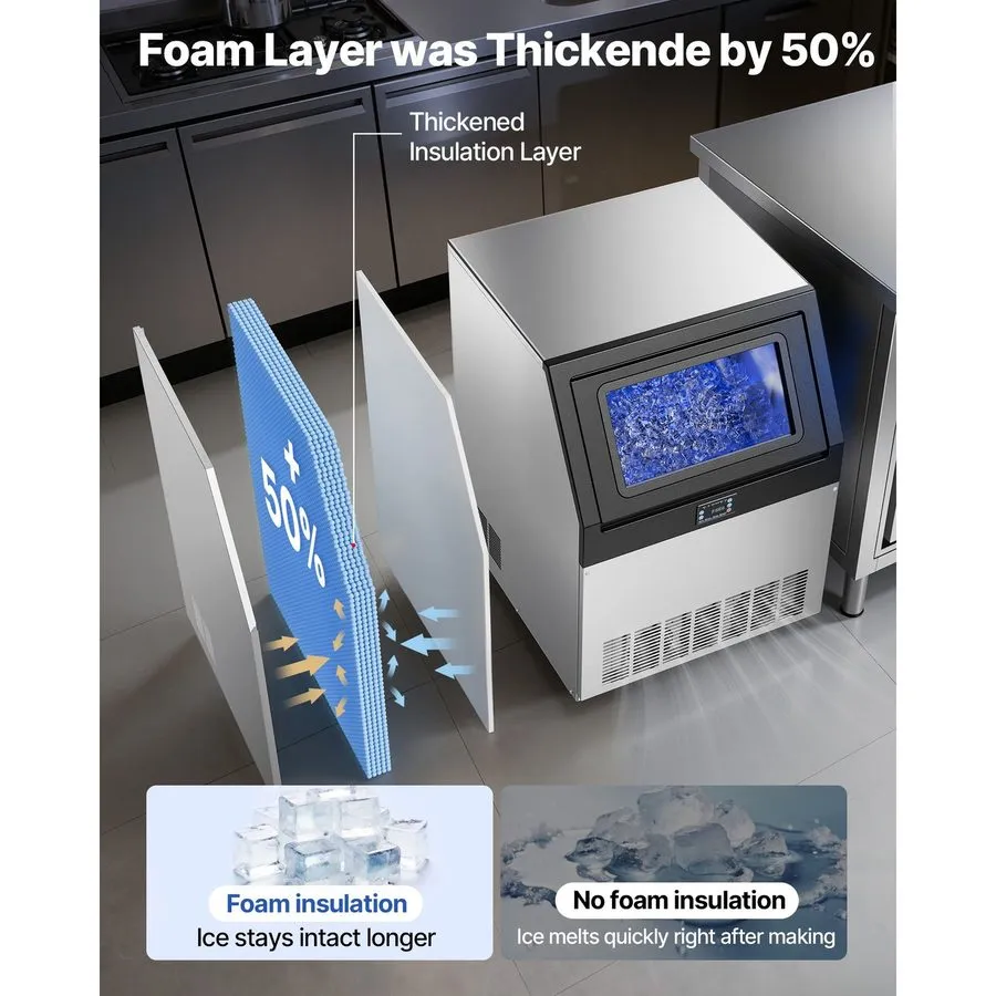 Льдогенератор 265lb/24h Commercial Ice Maker 85lb Bin, LED Display & Self-Cleani — фото лота 2
