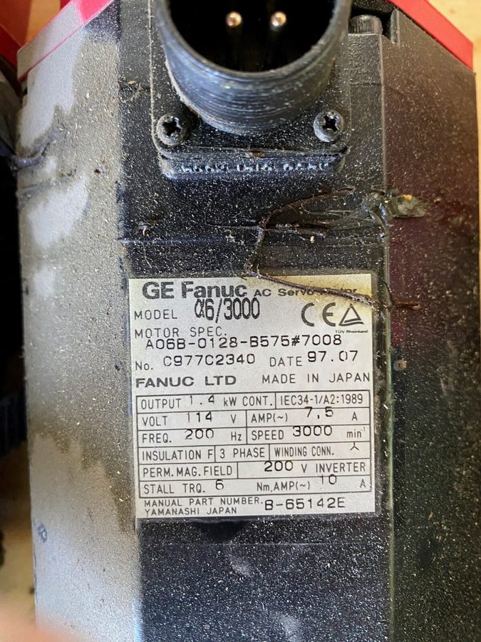 Серводвигатель Fanuc a6/3000 AC Servo Motor A06B-0128-B577#7076 1.4 kW, 114 V Mo