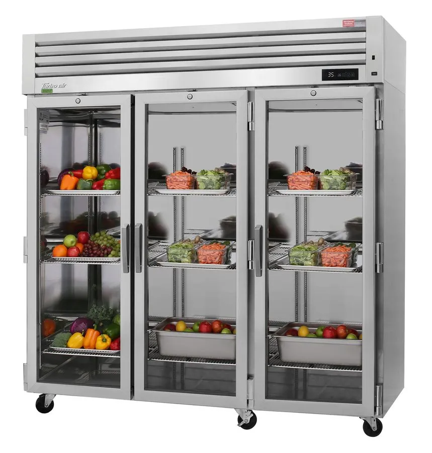 Холодильный шкаф Turbo Air PRO-77R-G-N 78" 3-Section Reach-In Refrigerator w/ 3  — фото лота 1