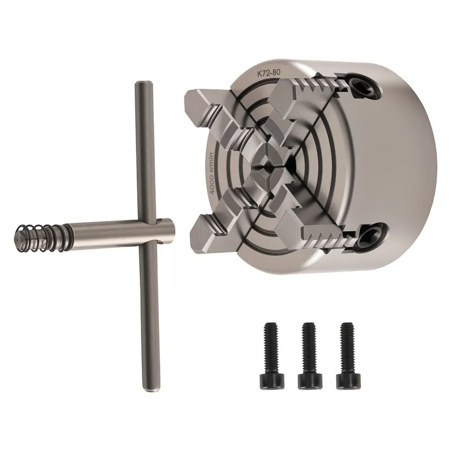 Режущий инструмент K72-80 Self Centering 4 Jaw Lathe Chuck 80mm Metal HT300 Cast