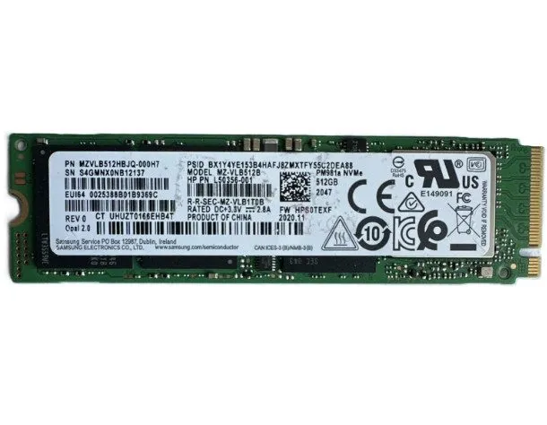 SSD-накопитель HP 512GB NVMe 2280 M.2 PCIe Gen3 x4 SSD Samsung PM981a MZ-VLB512B
