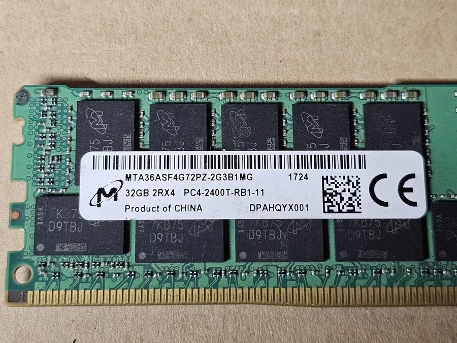 Модуль памяти KINGSTON 32GB 2Rx4 PC4-2400T-RB1-11 DDR4 SERVER RAM ECC REG PC4-24 — фото лота 1