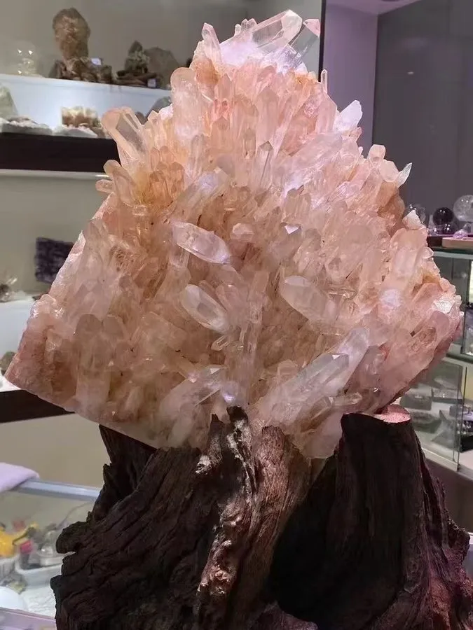 Лабораторный прибор 48.4LB TOP Natural pink quartz cluster crystal point mineral