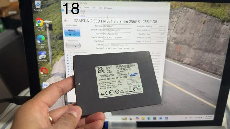SSD-накопитель SAMSUNG PM851 256GB 2.5" SATA SSD MZ-7TE256D, Grade A+, SKU 11019