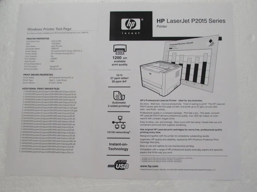 Лазерный принтер HP LaserJet P2015DN Workgroup Laser Printer Duplex 49,857 Pages