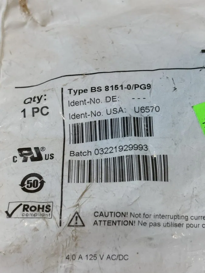 Датчик TURCK BM 8151-0/PG9 Connector M12 Eurofast Female Straight 5 Wire 6-8mm — фото лота 1
