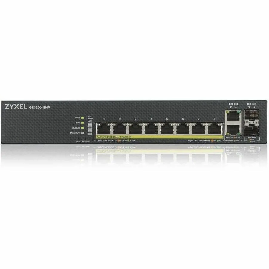 Коммутатор Zyxel GS1920-8HPv2 8-Port Gigabit Smart Nebula Cloud Managed PoE Swit