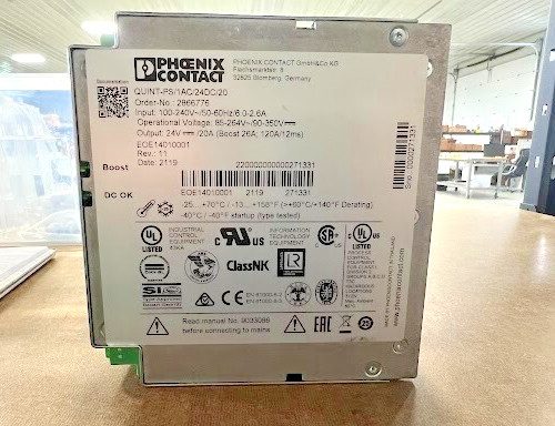 Блок питания 2866776 Quint Series Power Supply, 24VDC, 20A, DIN Rail Mount