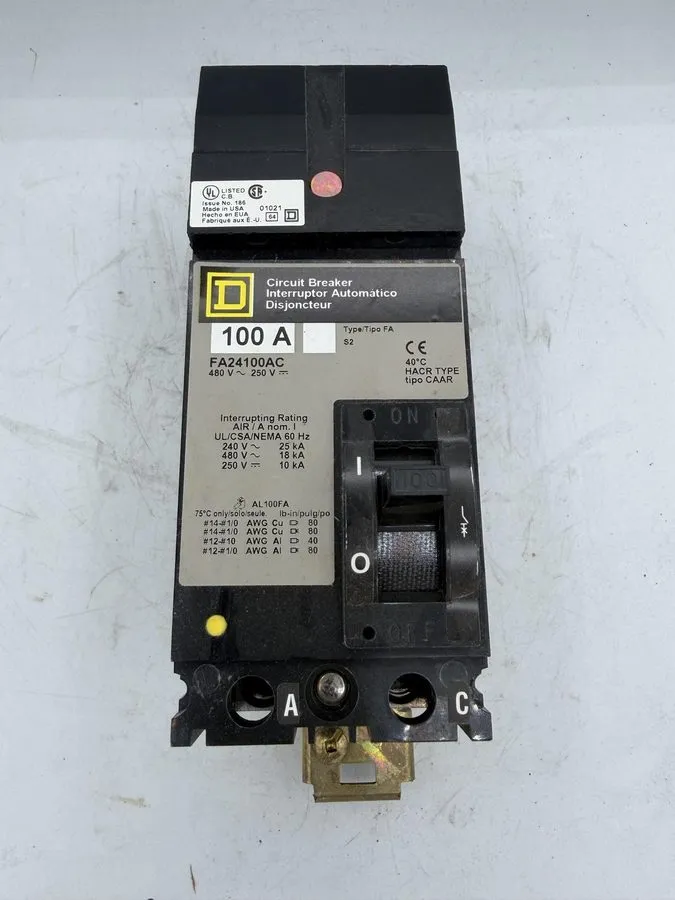 Автоматический выключатель SQUARE D CIRCUIT BREAKER FA24100AC I-LINE 100A 480V 2 — фото лота 2