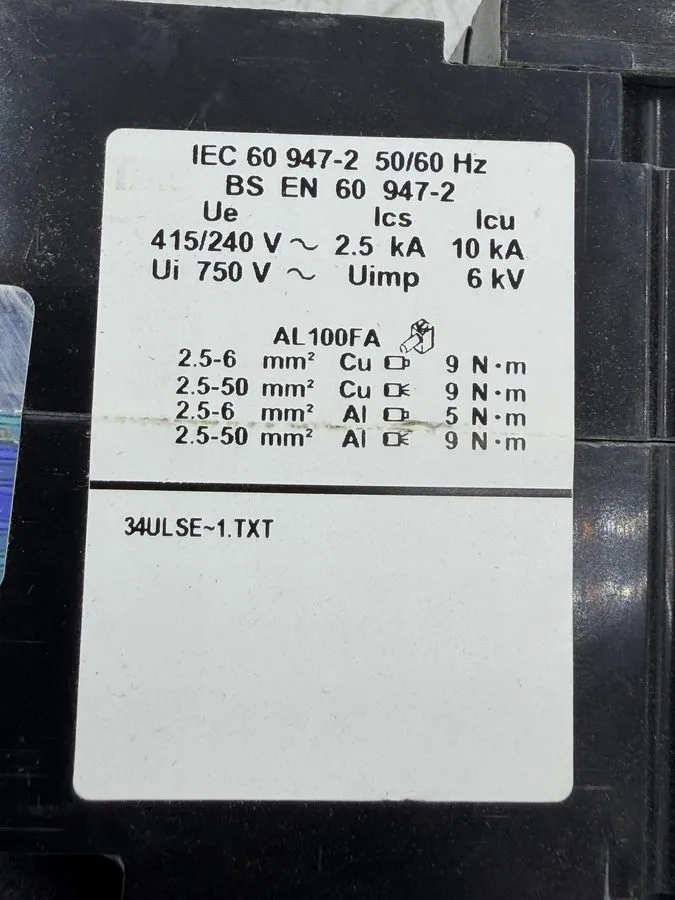 Автоматический выключатель SQUARE D CIRCUIT BREAKER FA24100AC I-LINE 100A 480V 2 — фото лота 4