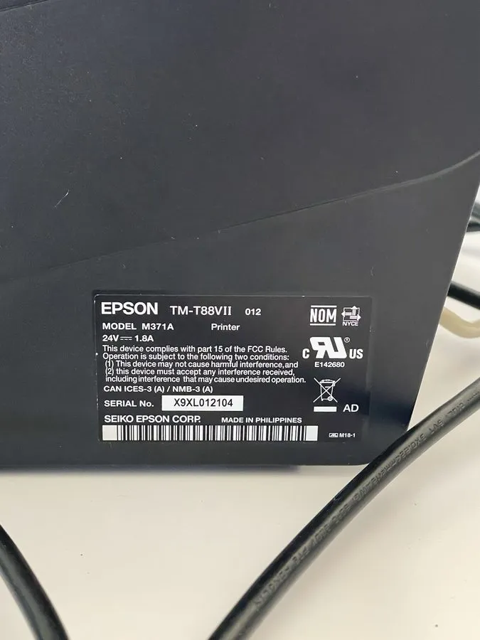 Принтер чеков Epson TM-T88VII M371A Compact POS Thermal Receipt Printer IDN USB  — фото лота 2