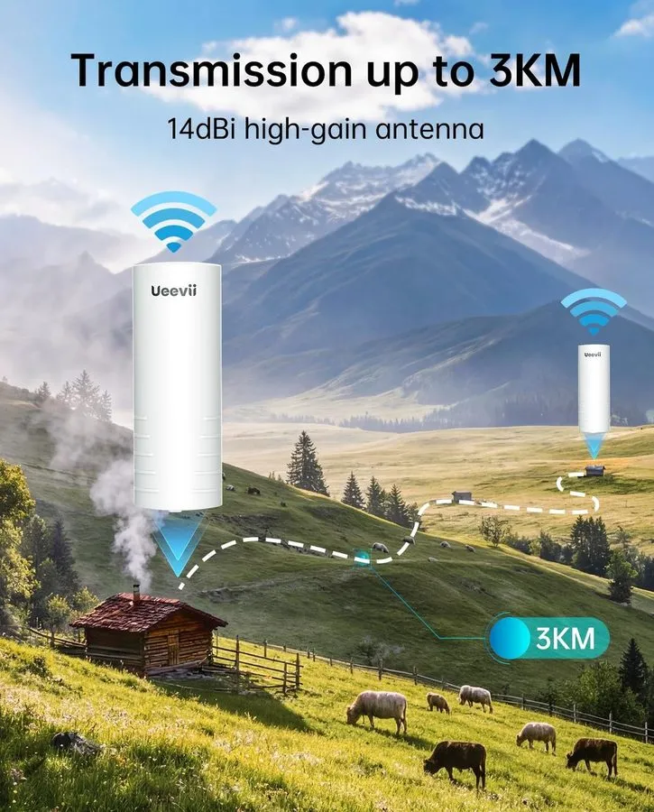 Точка доступа Wi-Fi UeeVii Wireless Bridge Point to Point Outdoor CPE452Kit,with — фото лота 2