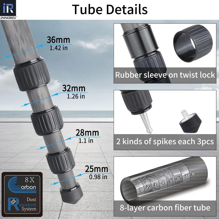 Оборудование видеонаблюдения INNOREL-NT364C Professional Heavy Duty Carbon Fiber — фото лота 2