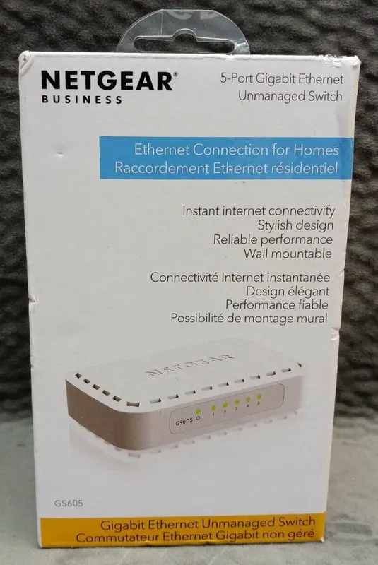 Коммутатор NETGEAR 5-Port Gigabit Ethernet Switch (GS605NA) -fast