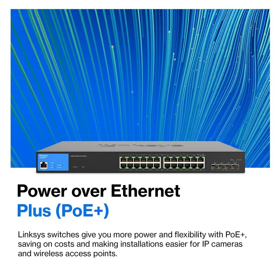 Коммутатор Linksys LGS328MPC 24-Port Managed Gigabit PoE+ Switch with 4 10G SFP+