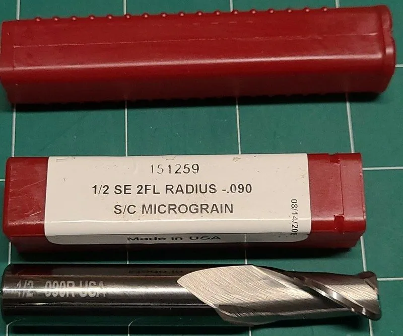 Режущий инструмент END MILL CARBIDE 1/2 SE 2FL Radius-.090 151259 MADE IN USA — фото лота 1