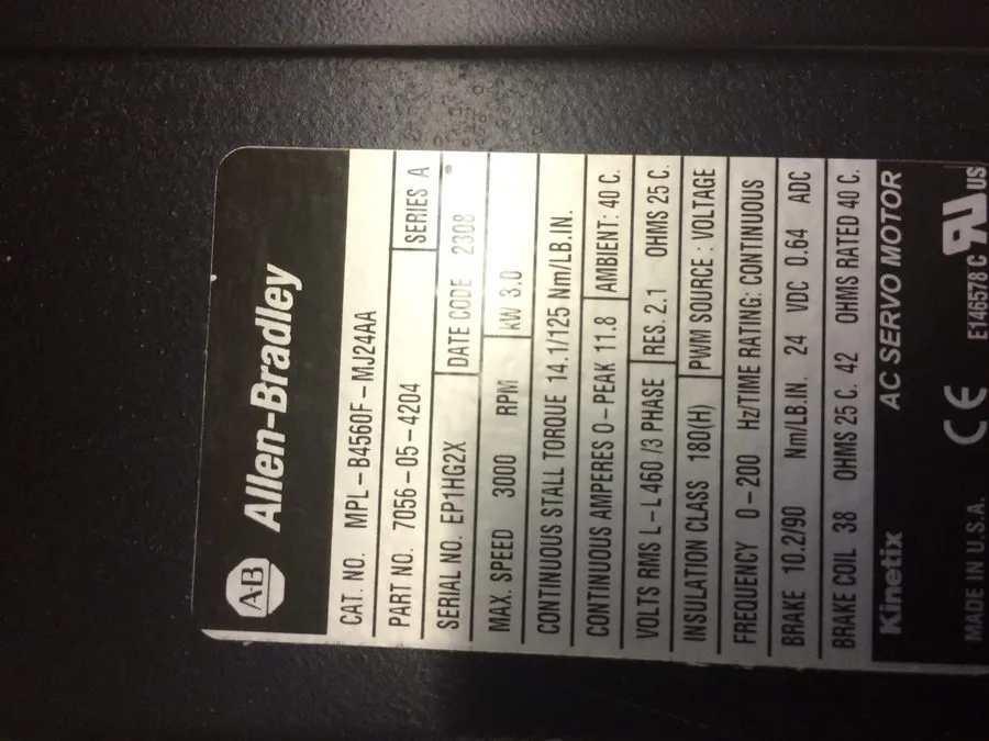 Серводвигатель MPL-B4560F-MJ24AA Allen-Bradley Servo Motor Express Shipping