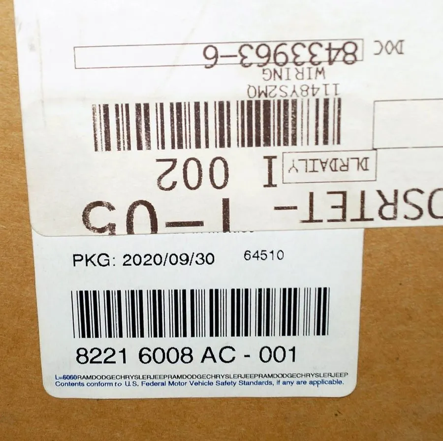 Жгут проводов Mopar 82216008AC Trailer Tow Wiring Harness Kit — фото лота 1