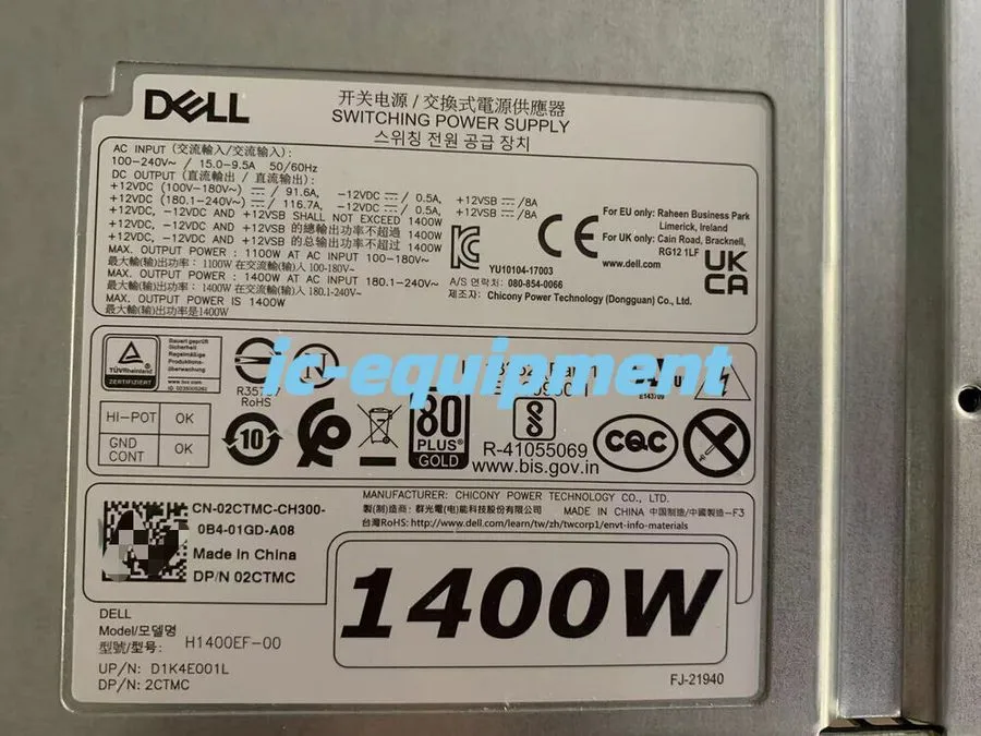 Блок питания Dell 2CTMC 1400W Power Supply H1400EF-00 PSU Precision T7820 T7920 