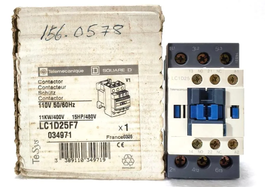Контактор Schneider Electric LC1D25F7 TeSys D Power Contactor 25A, 110V AC