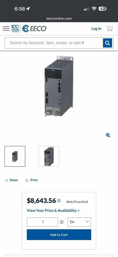 Сервопривод Siemens SINAMICS S210 AC Servo Drive 6SL3210-5HE13-5UFO Frequency Co — фото лота 1