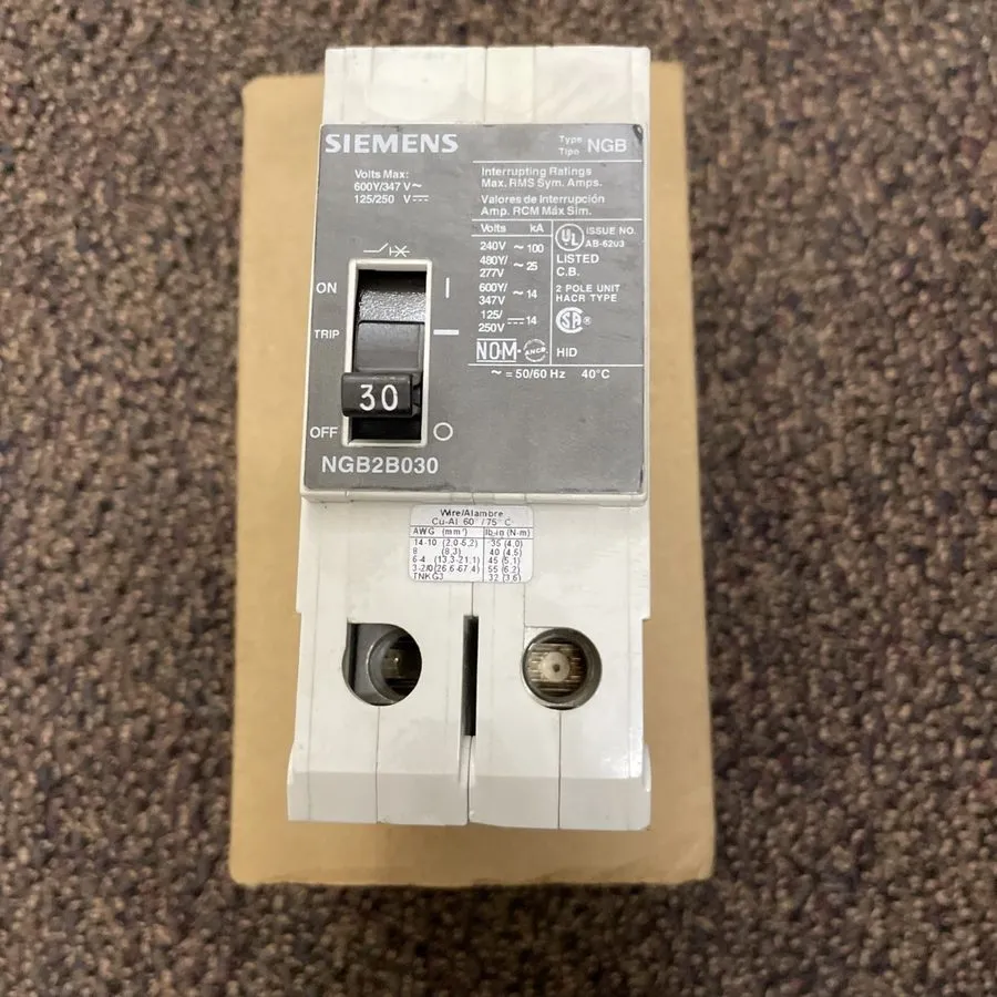 Автоматический выключатель Siemens NGB2B030B 2p 480v 30a Circuit Breaker ( NGB2B — фото лота 1