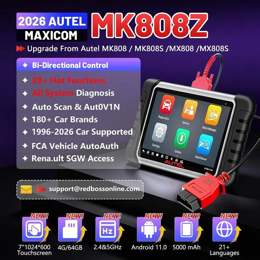 Диагностический сканер AUTEL MK808Z Auto OBD2 Scanner Bidirectional Active Test 