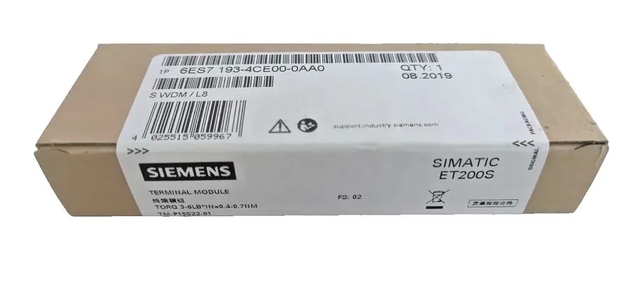 Модуль ввода-вывода Siemens 6ES7 193-4CE00-0AA0 Terminal Module, SIMATIC ET200S, — фото лота 1
