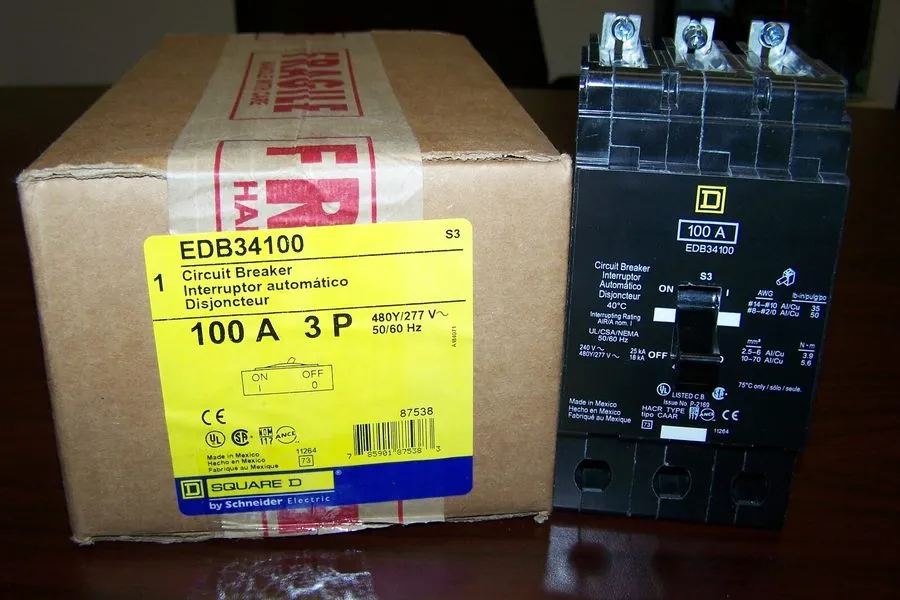 Автоматический выключатель SQUARE D EDB34100 EDB 3 POLE 100 AMP 480v CIRCUIT BRE