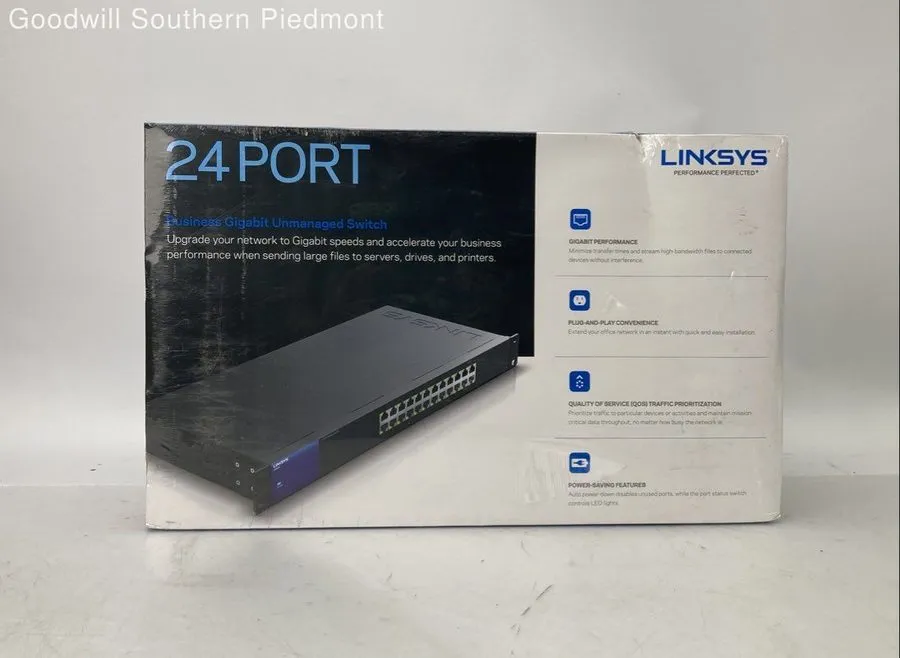 Коммутатор Linksys LGS124 24-Port Business Gigabit PoE+ Switch Black