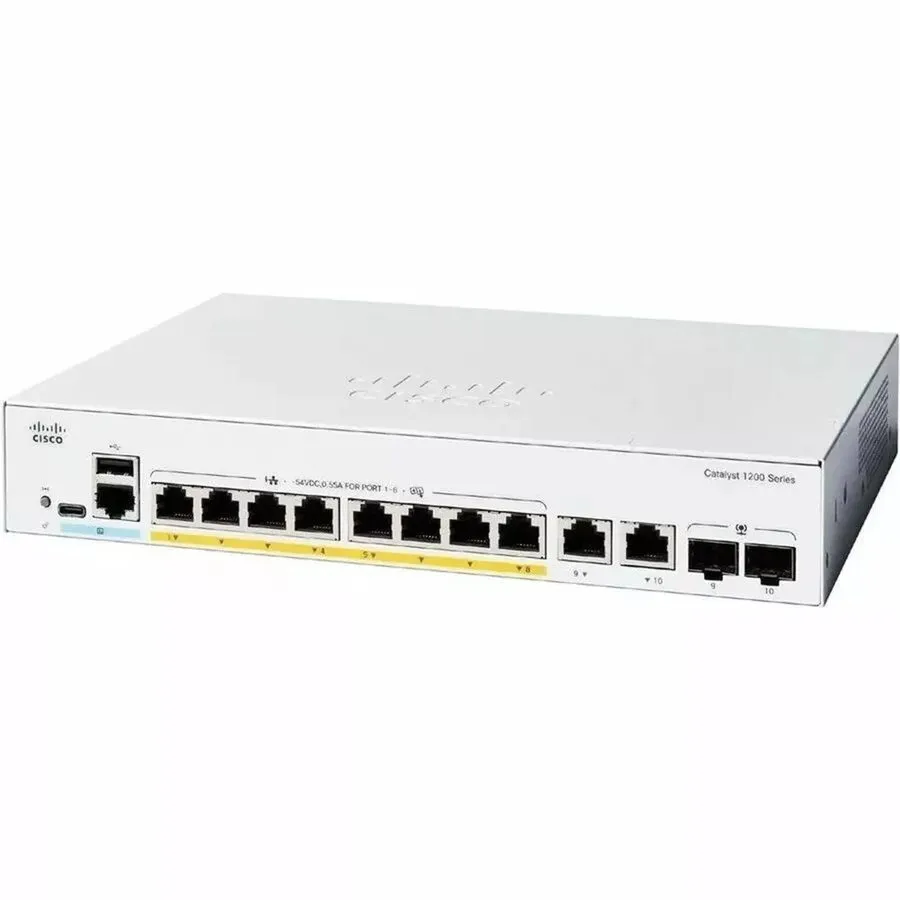 Коммутатор Cisco Catalyst C1200-8P-E-2G Smart Switch 8Port GbE PoE+ 2x1G