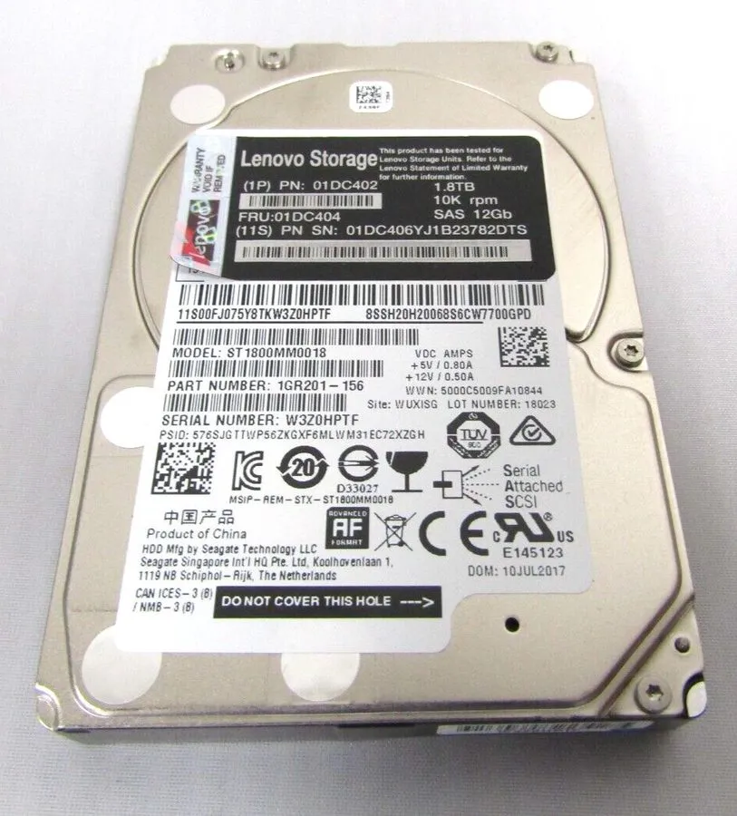 Жёсткий диск Lenovo Storage 01DC402 01DC406 01DC404 1.8TB 10K SAS 12G HDD Hard D