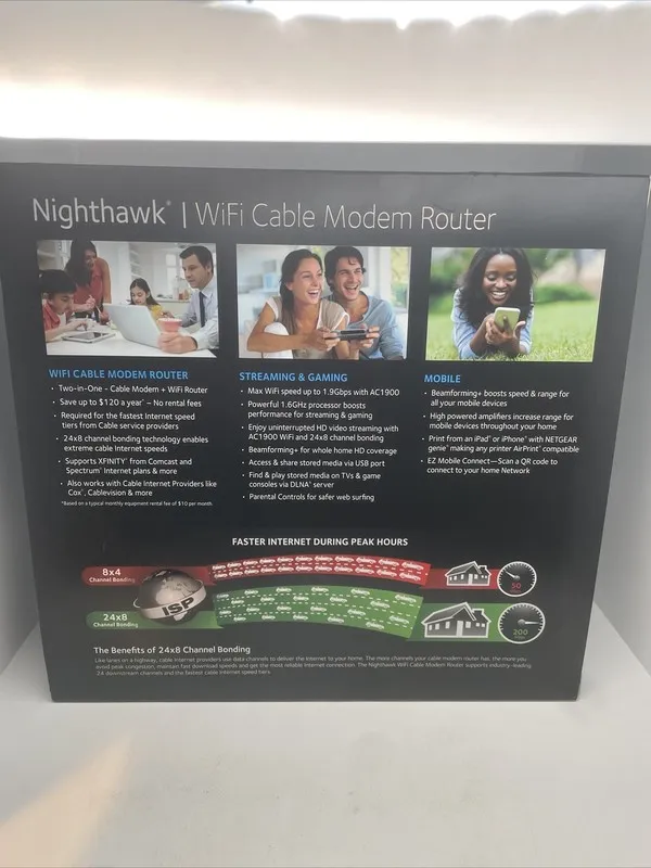 Маршрутизатор NETGEAR Nighthawk AC1900 4 Wireless-Wi-Fi 802.11ac Router C7000-10 — фото лота 2