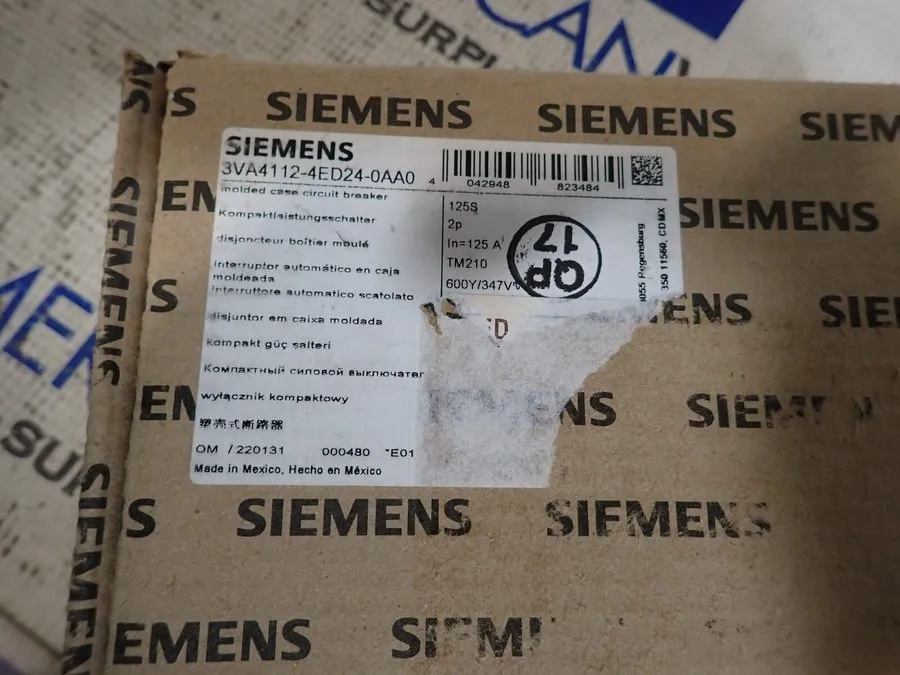 Автоматический выключатель Siemens 3VA4112-4ED24-0AA0 125A 2-Pole 480V 3VA4 Circ