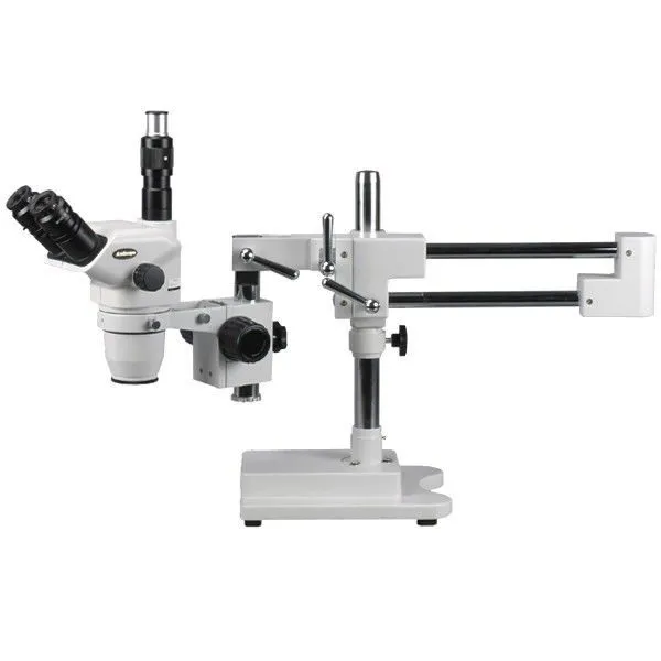Микроскоп AmScope 6.7X-45X Trinocular Boom Stereo Microscope w/ Focusable Eyepie