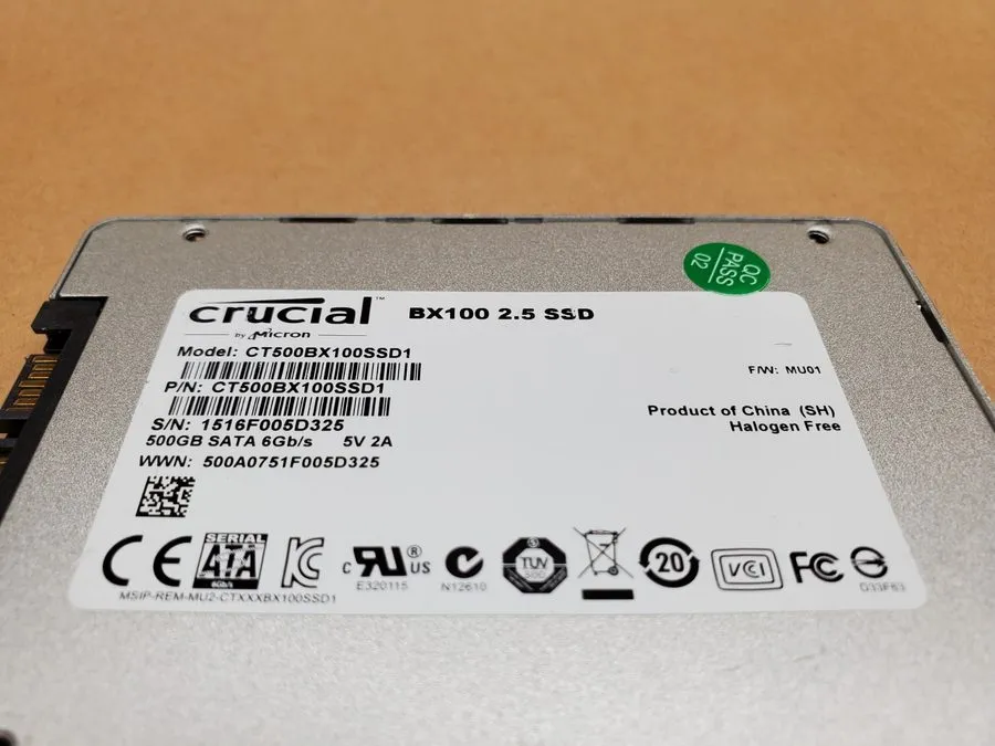SSD-накопитель Micron Crucial BX100 2.5 SSD 500GB CT500BX100SSD1 SATA 6Gb/s SSD