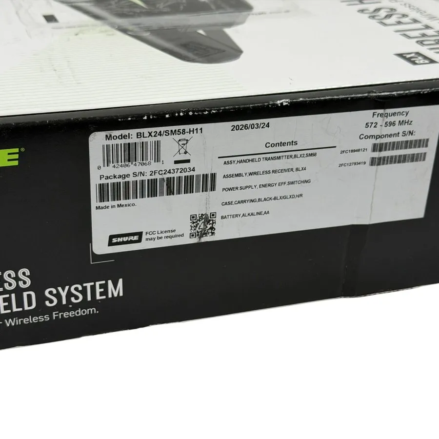 Микрофон Shure BLX24/SM58 Wireless System with SM58 Handheld Vocal Microphone