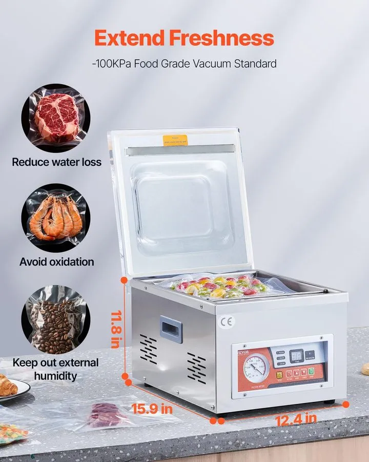 Вакуумный упаковщик VEVOR DZ-260A Chamber Vacuum Sealer 6.5cbm/h Pump 260W Food 