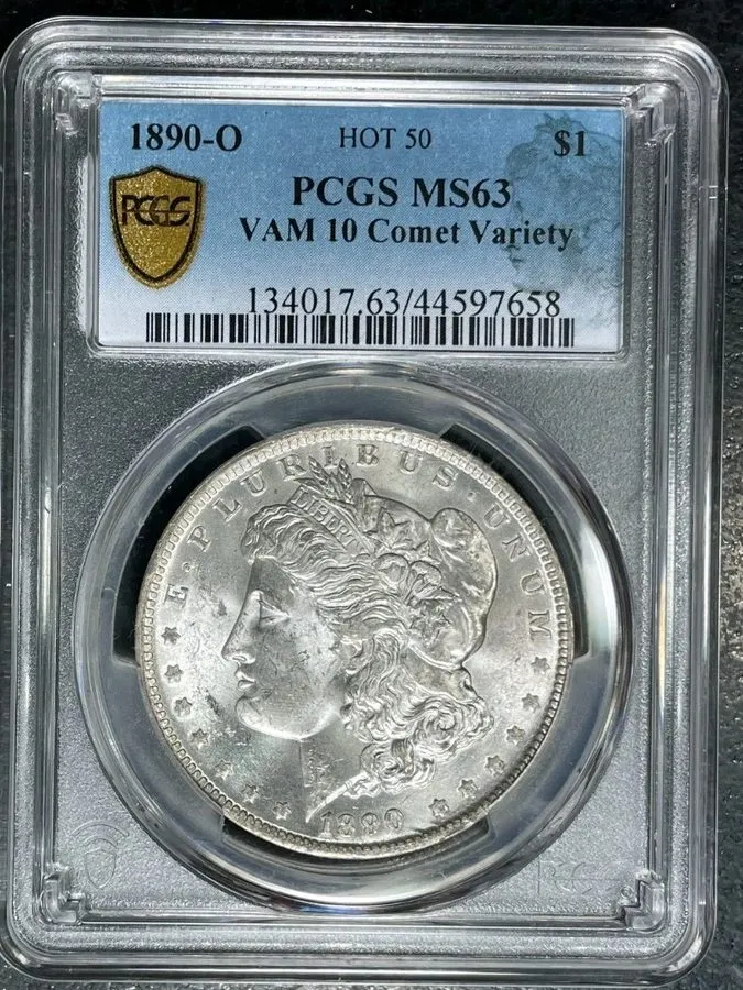 Измерительный инструмент 1890-O Morgan Silver Dollar VAM 10 Comet Variety 1890 O — фото лота 2