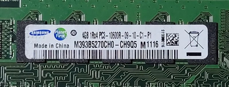 Модуль памяти Samsung X4GB 1Rx4 PC3-10600R M393B5270CH0-CH9Q5 HP 591750