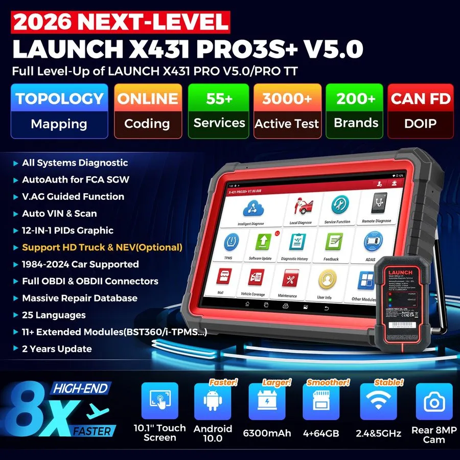 Диагностический сканер Launch X431 PRO3S+V5.0 Bidirectional ECU Code Scan Tool C