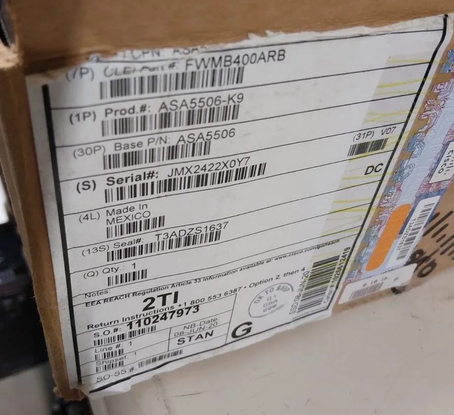 Межсетевой экран OPEN-BOX CISCO ASA 5506-X ASA5506 ASA5506-K9 FIREWALL APPLIANCE